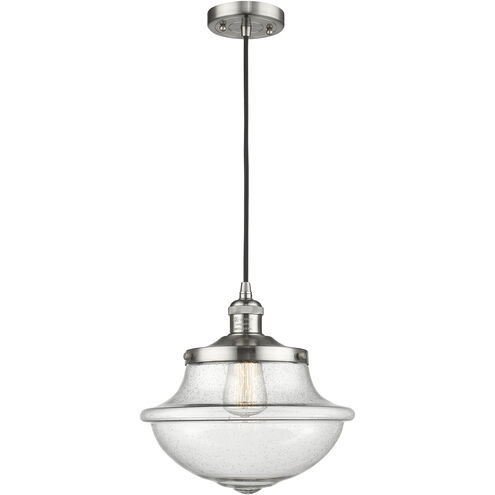 Franklin Restoration Oxford 1 Light 12 inch Brushed Satin Nickel Mini Pendant Ceiling Light in Incandescent, Seedy, Franklin Restoration