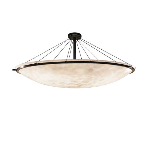 Clouds LED 75 inch Dark Bronze Semi-Flush Bowl with Ring Ceiling Light in 12000 Lm LED
