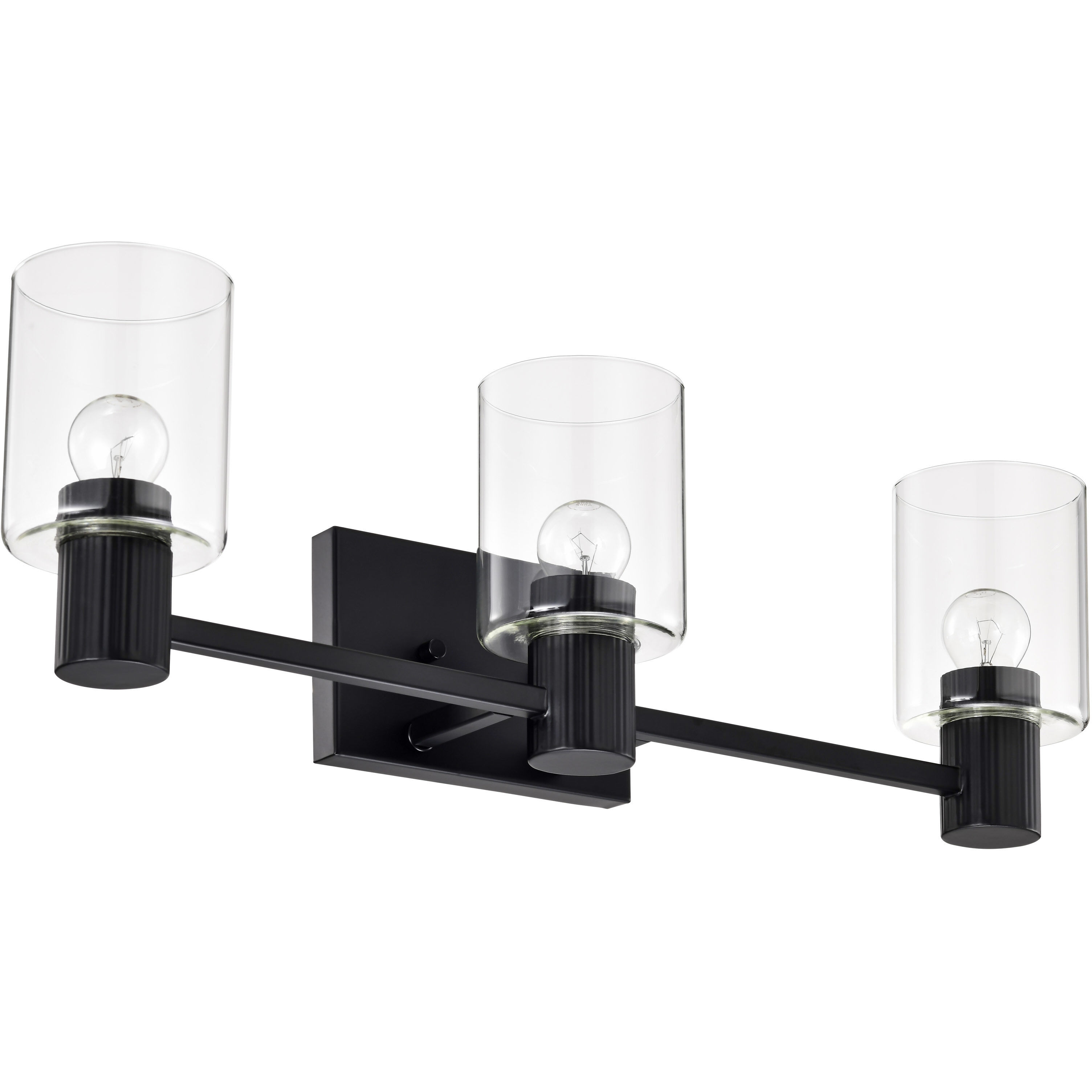 Clarksville 3 Light 24 inch Matte Black Vanity Light Wall Light