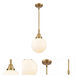 Franklin Restoration Beacon LED 8 inch Brushed Brass Mini Pendant Ceiling Light in Matte White Glass