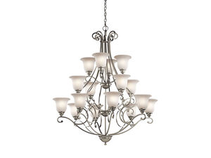 Camerena 16 Light 45 inch Brushed Nickel Chandelier Multi Tier Ceiling Light in White Scavo