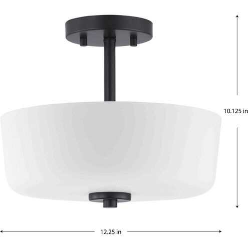 Tobin 2 Light 12 inch Matte Black Semi-Flush Mount Convertible Ceiling Light