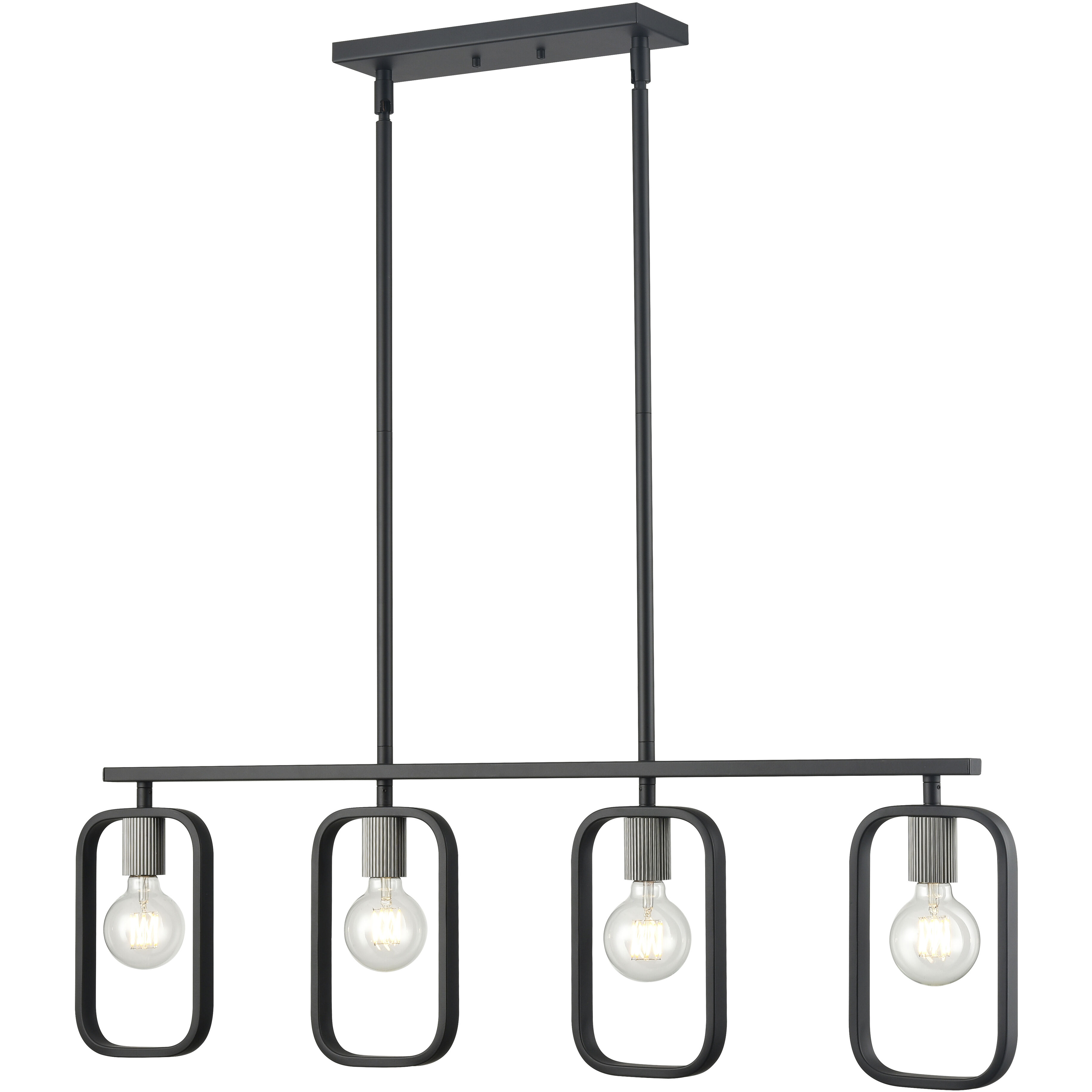 Dylan 4 Light 39 inch Black Linear Chandelier Ceiling Light