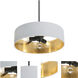 Celine 3 Light 18 inch Black Pendant Ceiling Light in White/Gold, Dual Mount