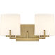 Mirelle 2 Light 16 inch Legacy Brass Vanity Wall Light