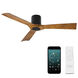Aviator 54 inch Matte Black and Distressed Koa with Distressed Koa Blades Flush Mount Ceiling Fan in Matte Black Distressed Koa, Flush Mounted, Smart Ceiling Fan