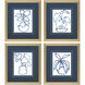 Florals Collection Blue Framed Art