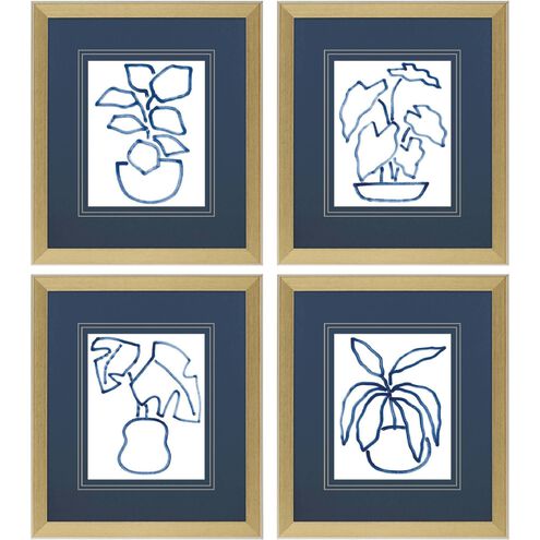 Florals Collection Blue Framed Art