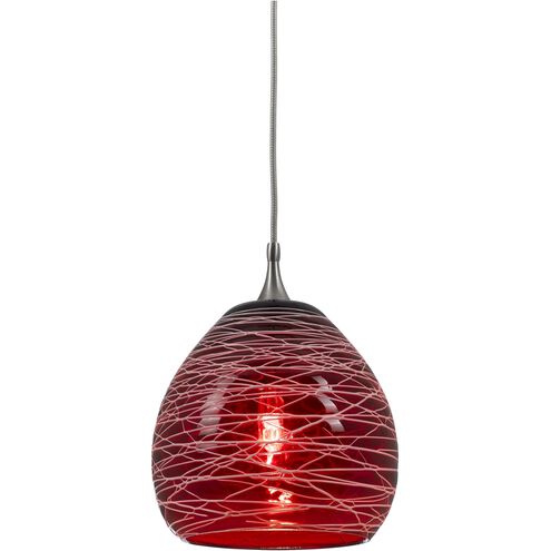 Signature 1 Light 5 inch Brushed Steel Pendant Set Ceiling Light