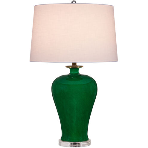 Imperial 31 inch 150 watt Imperial Green/Clear/Natural Brass Table Lamp Portable Light