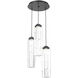 Ledgestone LED 16.5 inch Matte Black Chandelier Ceiling Light in Clear Ledgestone, 2700K LED, Round Multi-Port
