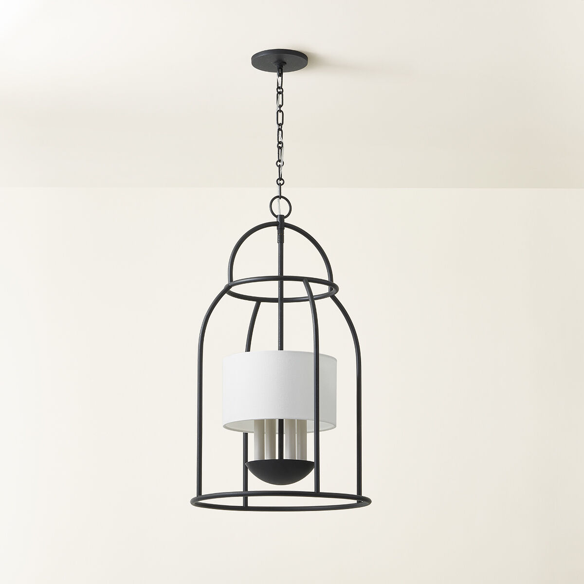 Delia 4 Light 17 inch Aged Iron Hanging Lantern Ceiling Light