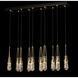 Link 10 Light 44.5 inch Modern Brass Pendant Ceiling Light in Clear with White Threading, Rectangular