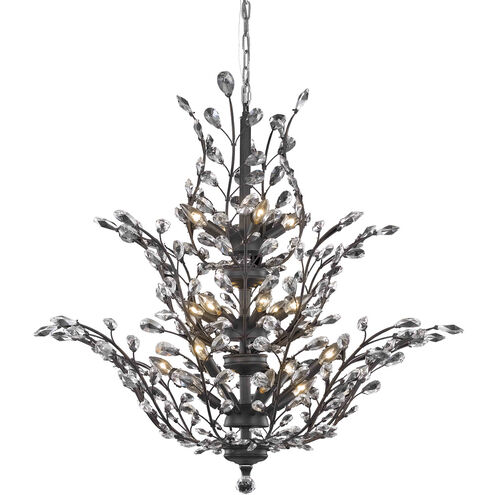 Orchid 18 Light 41 inch Dark Bronze Foyer Ceiling Light in Clear, Royal Cut