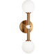 Stellar Wall Sconce Wall Light in Aged Gold Brass and Opal Glass