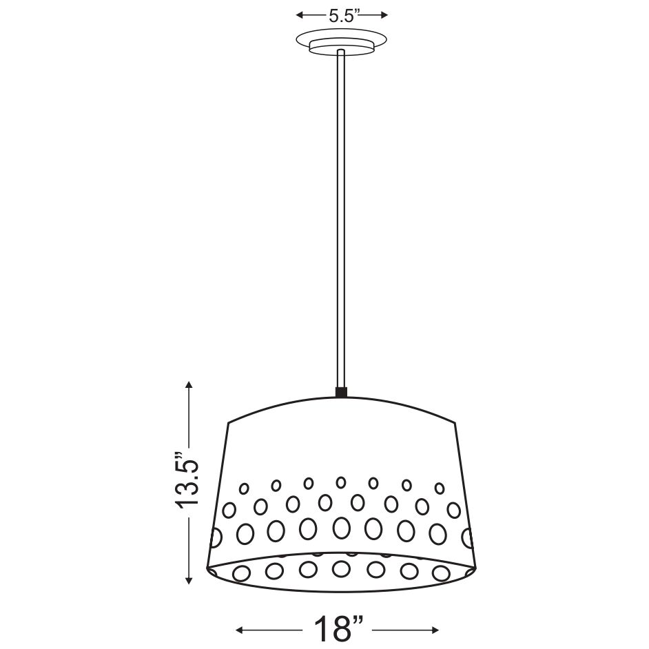 Katie 1 Light 18 inch Matte Black Chandelier Ceiling Light