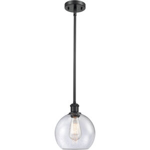 Ballston Athens 1 Light 8 inch Matte Black Pendant Ceiling Light in Seedy Glass, Ballston