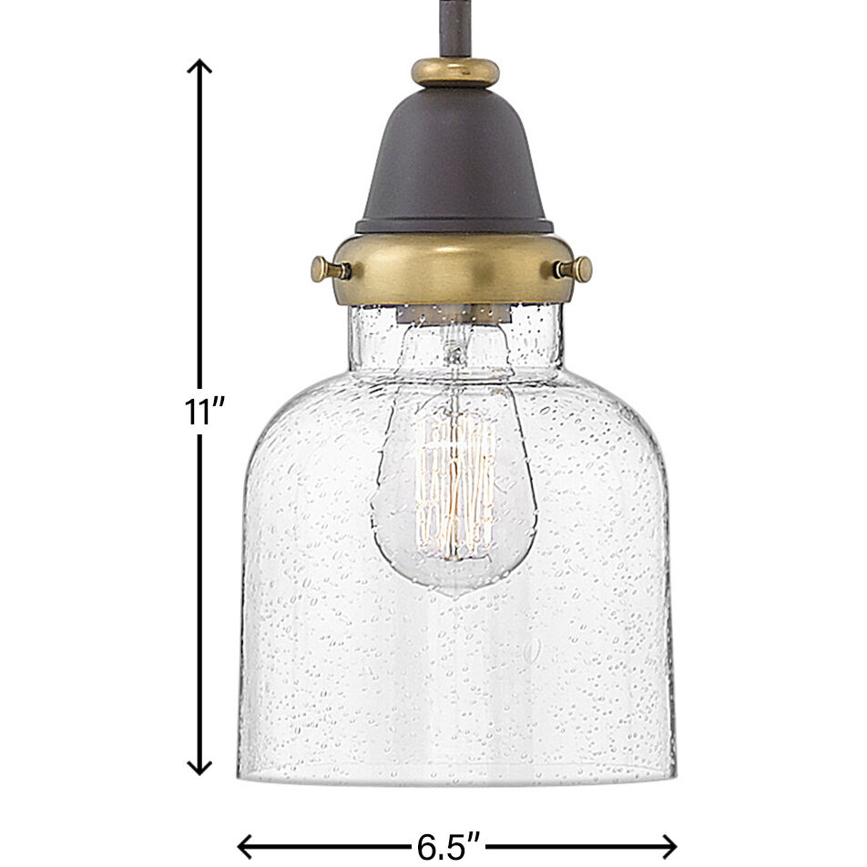 Academy 1 Light 6.5 inch Oil Rubbed Bronze with Heritage Brass Indoor Pendant Ceiling Light