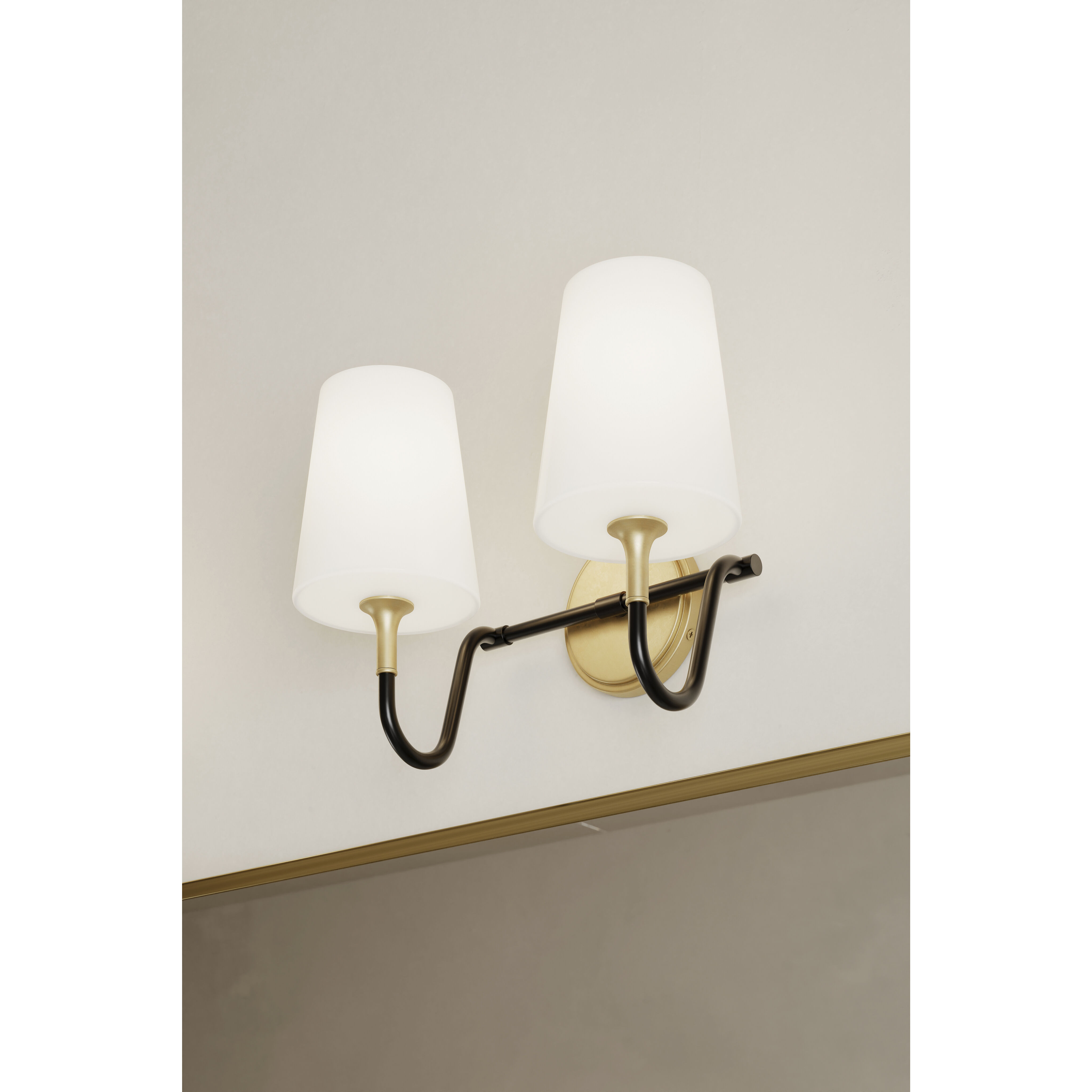 Brienne 2 Light 15 inch Legacy Brass and Dark Matte Black Vanity Wall Light