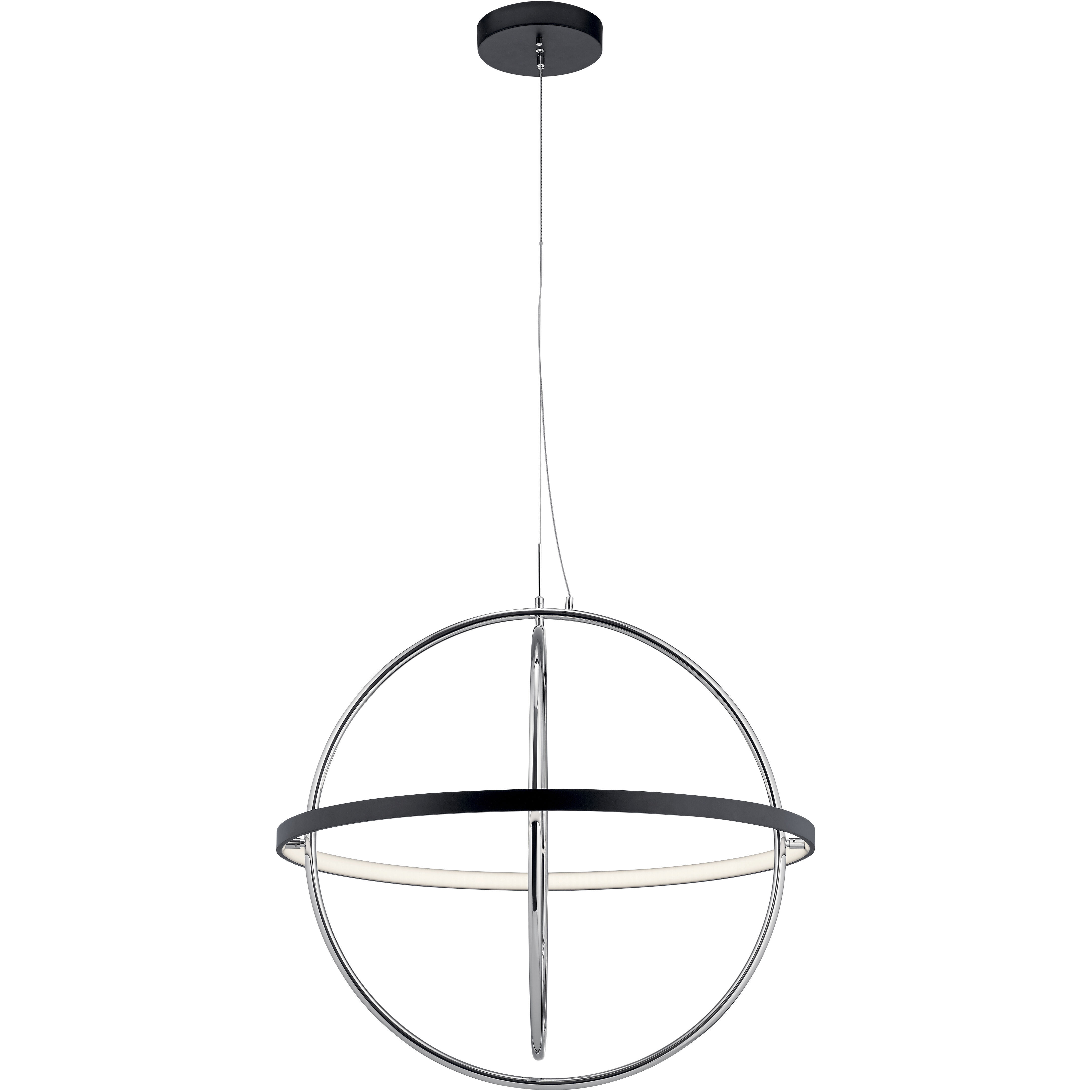 Arvo LED 31.5 inch Matte Black Chandelier Ceiling Light, 1 Tier Large