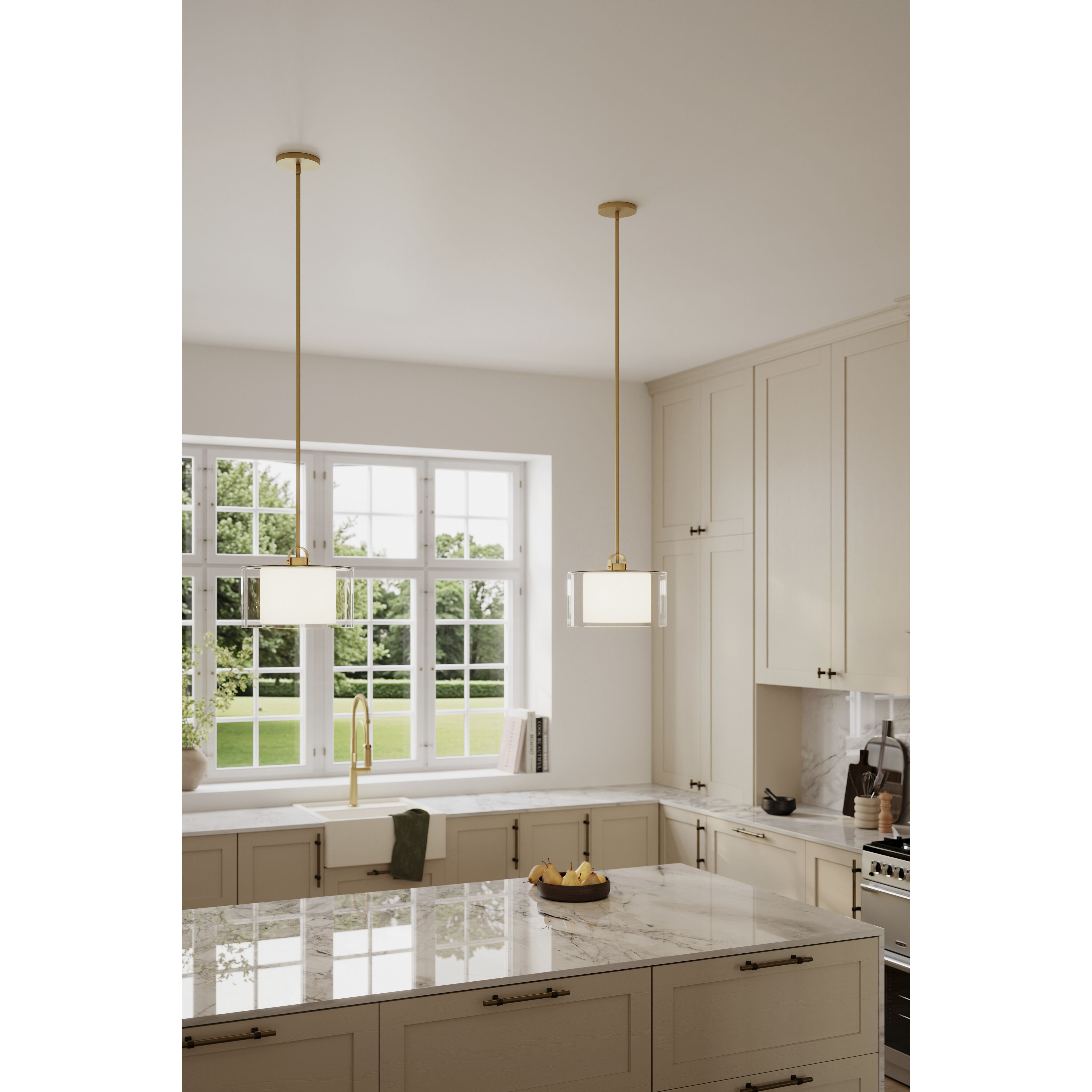Seville 1 Light 12.75 inch Legacy Brass Convertible Pendant/Semi-Flush Mount Ceiling Light