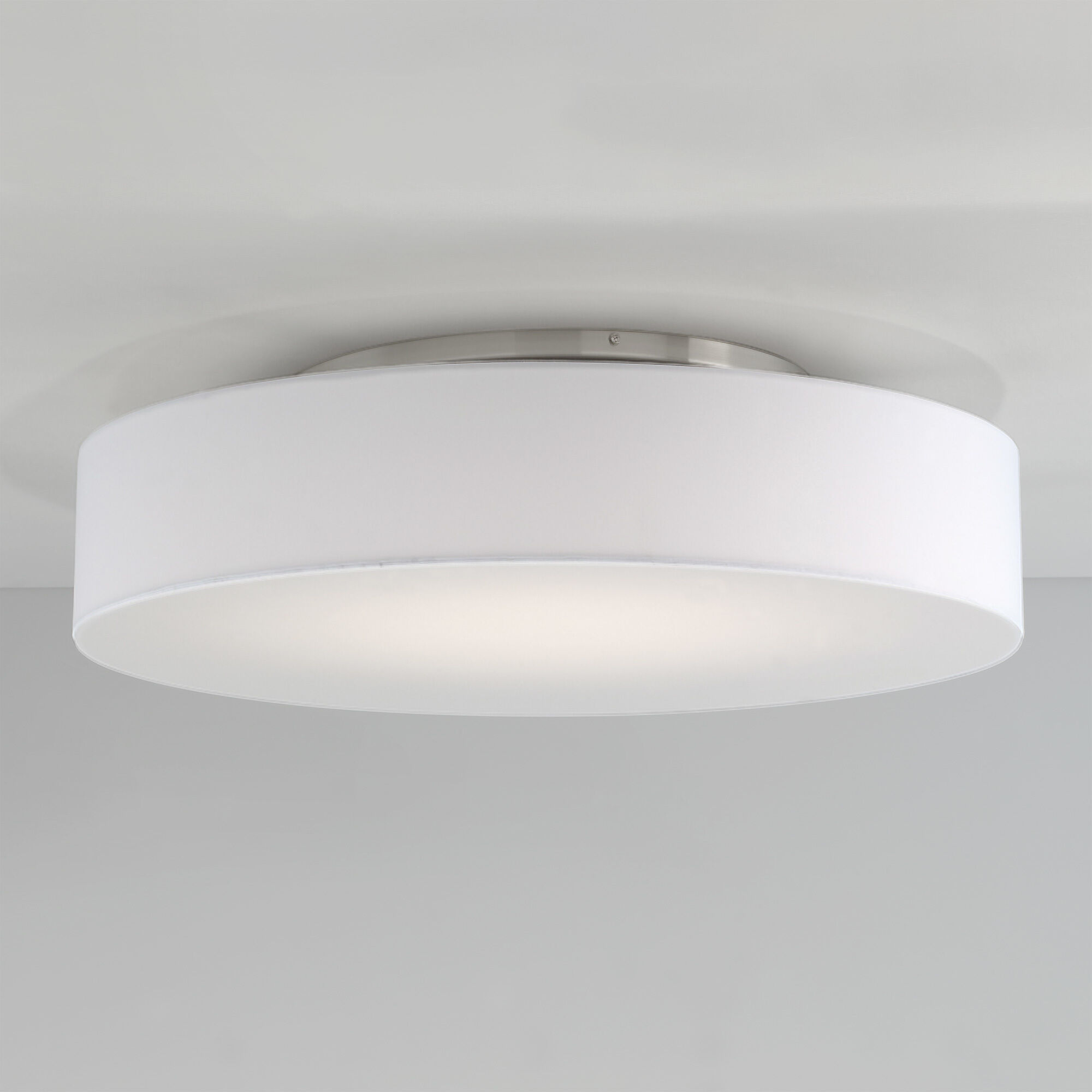 Manhattan LED 26 inch Brushed Nickel Semi-Flush Mount Ceiling Light, dweLED