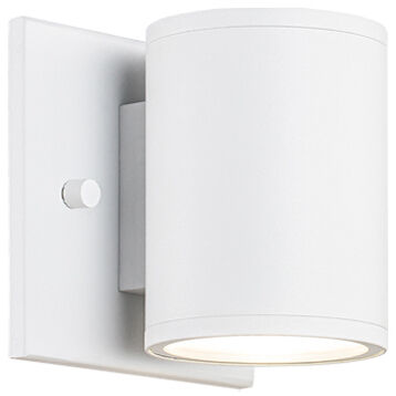 Tubular LED 4.25 inch Matte White Outdoor Wall Light