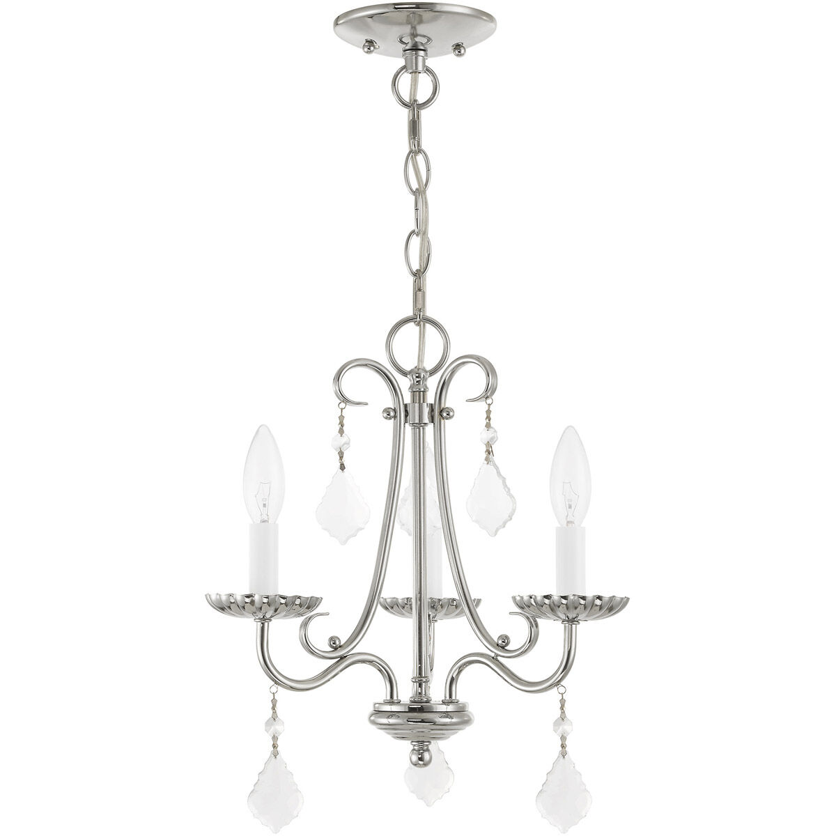 Daphne 3 Light 13.88 inch Polished Chrome Mini Chandelier Ceiling Light
