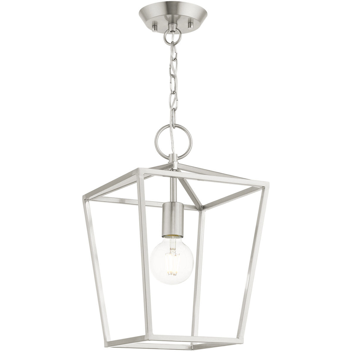 Devone 1 Light 10 inch Brushed Nickel Convertible Semi Flush/Lantern Ceiling Light