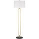 Glossary 66.5 inch 150 watt Contemporary Gold Leaf and Black Floor Lamp Portable Light
