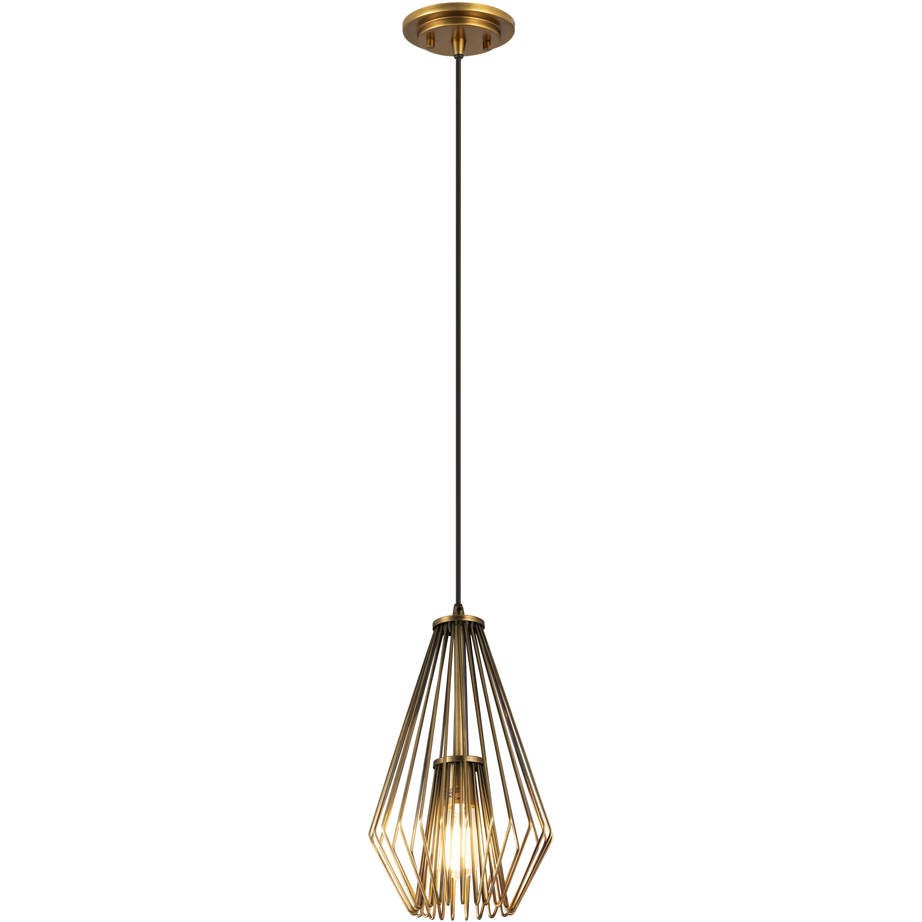 Quintus 1 Light 9.25 inch Rubbed Brass Pendant Ceiling Light