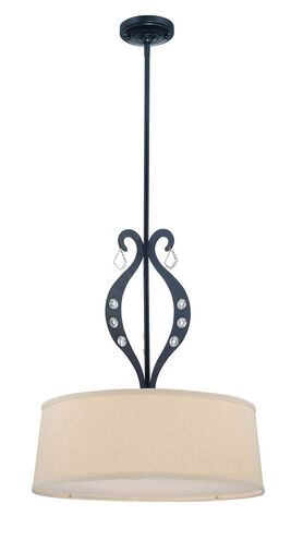 Lyre 3 Light 19 inch Black Pendant Ceiling Light