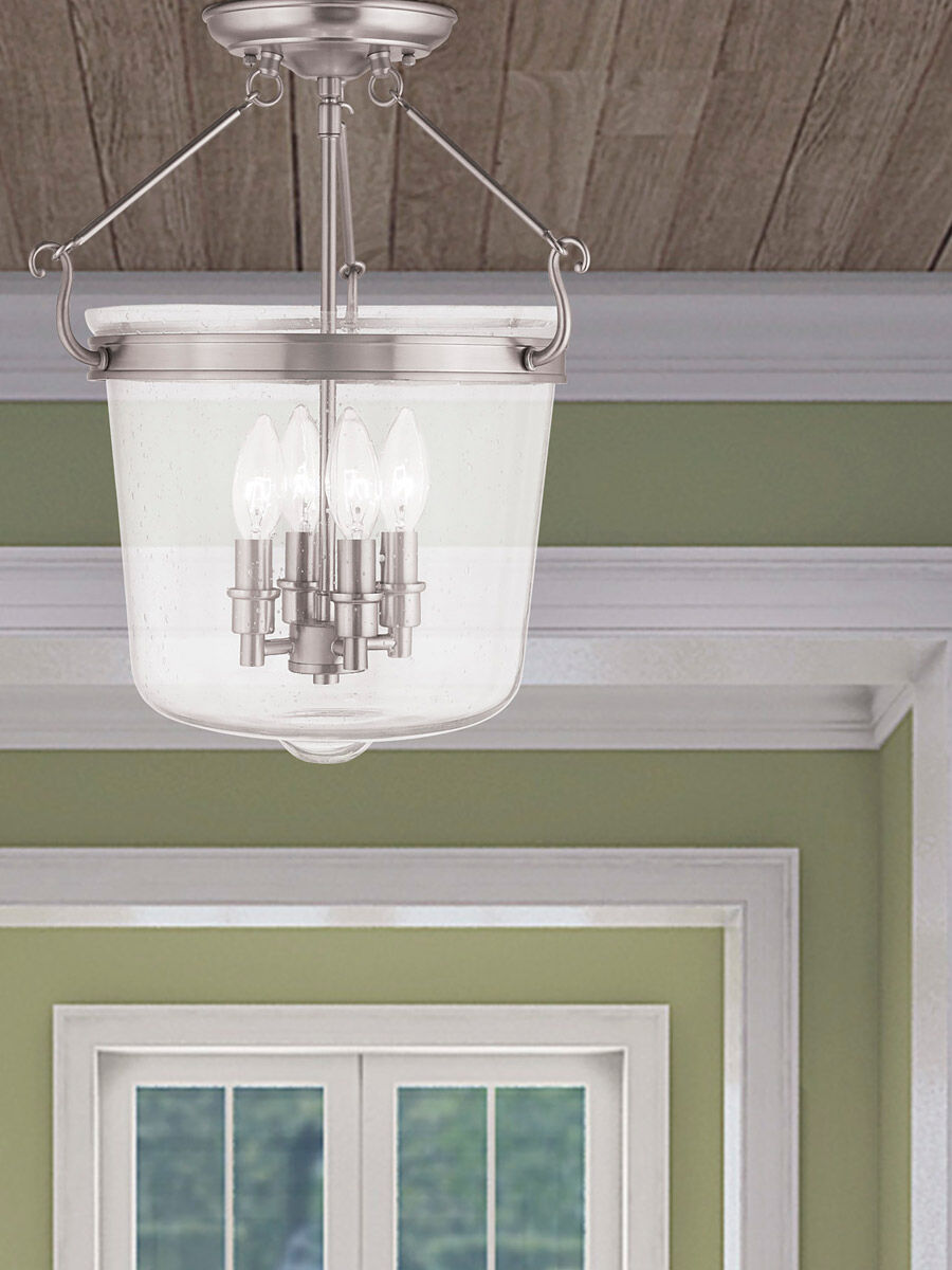 Winchester 4 Light 14.25 inch Brushed Nickel Semi-Flush Mount Ceiling Light