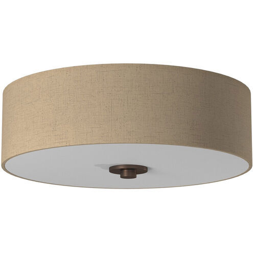 EVOLV LED 15 inch Dark Bronze Flush-Mount Ceiling Light in Cream, Classic Family