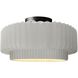 Radiance Collection - Pleated Tier LED 12 inch Bisque Semi-Flush Ceiling Light, Form+Finish+Function