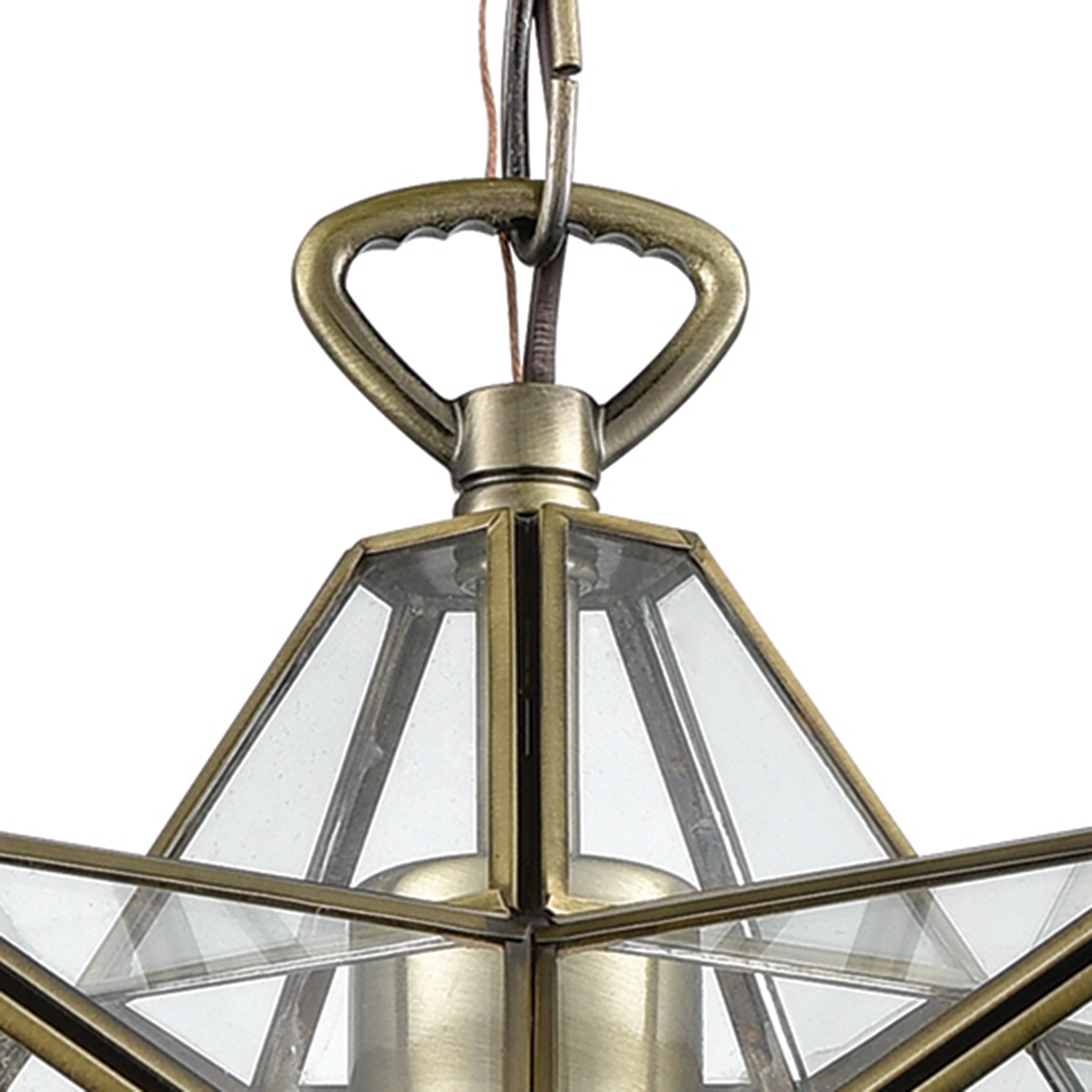 Moravian Star 1 Light 12 inch Antique Brass Mini Pendant Ceiling Light