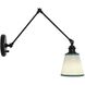 Yep Equinox 1 Light 5.88 inch Matte Black Swing Arm Wall Lamp Wall Light in White with Green Trim