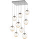 Aster LED LED Classic Silver Chandelier Ceiling Light, Square Multi-Pendant
