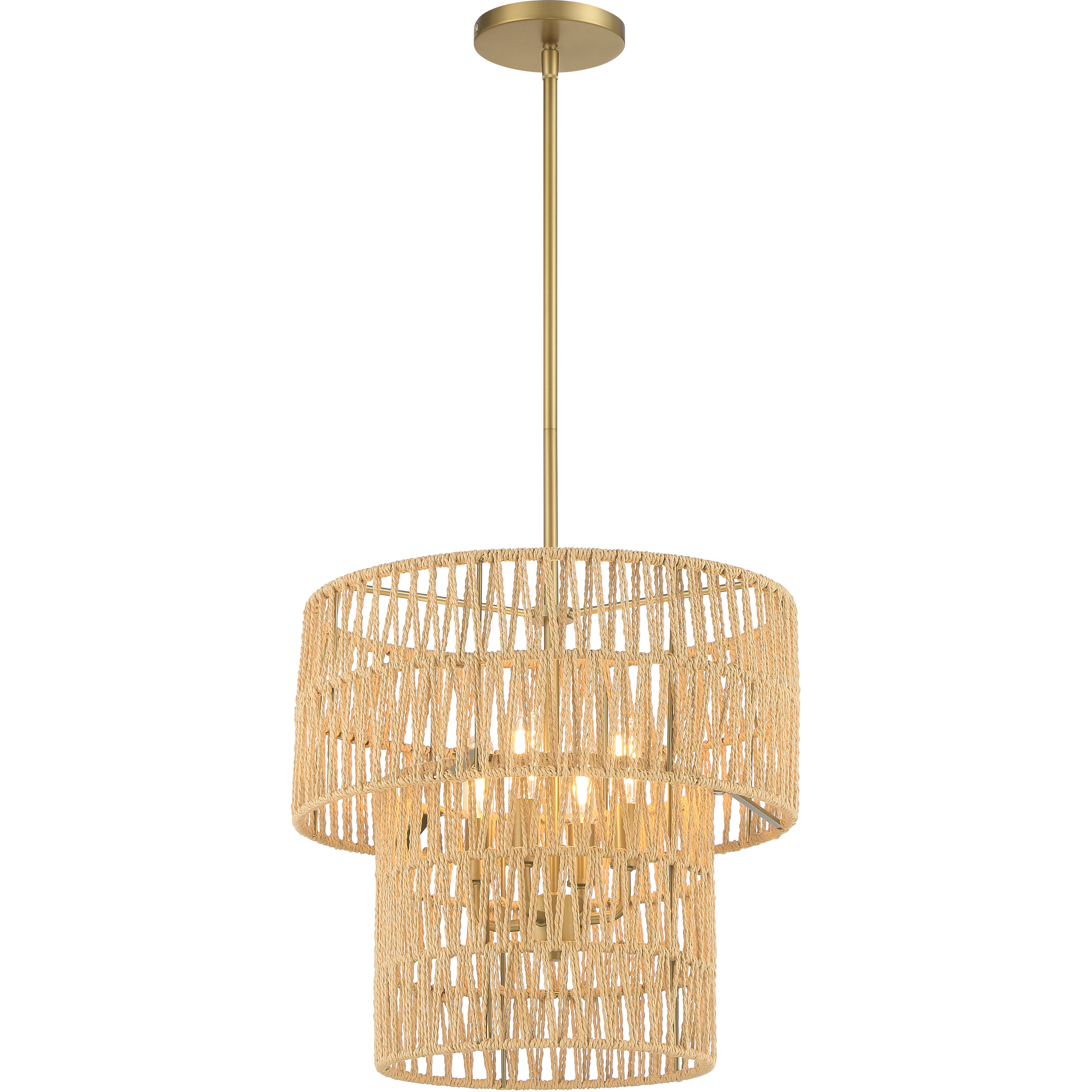 Bungalow Heaven 4 Light 16 inch Soft Brass Pendant Ceiling Light