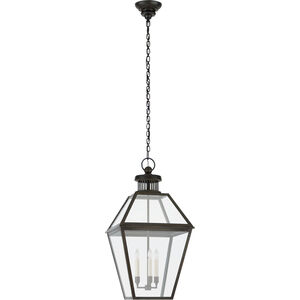 Chapman & Myers Stratford 3 Light 18 inch Blackened Copper Outdoor Hanging Lantern, Large
