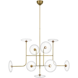 Ian K. Fowler Calvino LED 42 inch Hand-Rubbed Antique Brass Arched Chandelier Ceiling Light, X-Large