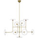 Ian K. Fowler Calvino LED 42 inch Hand-Rubbed Antique Brass Arched Chandelier Ceiling Light, Large