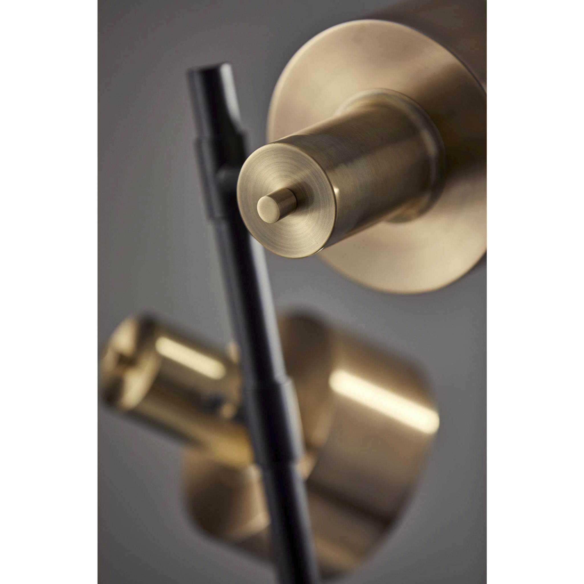 Clayton 66.5 inch 60 watt Matte Black and Antique Brass Floor Lamp Portable Light