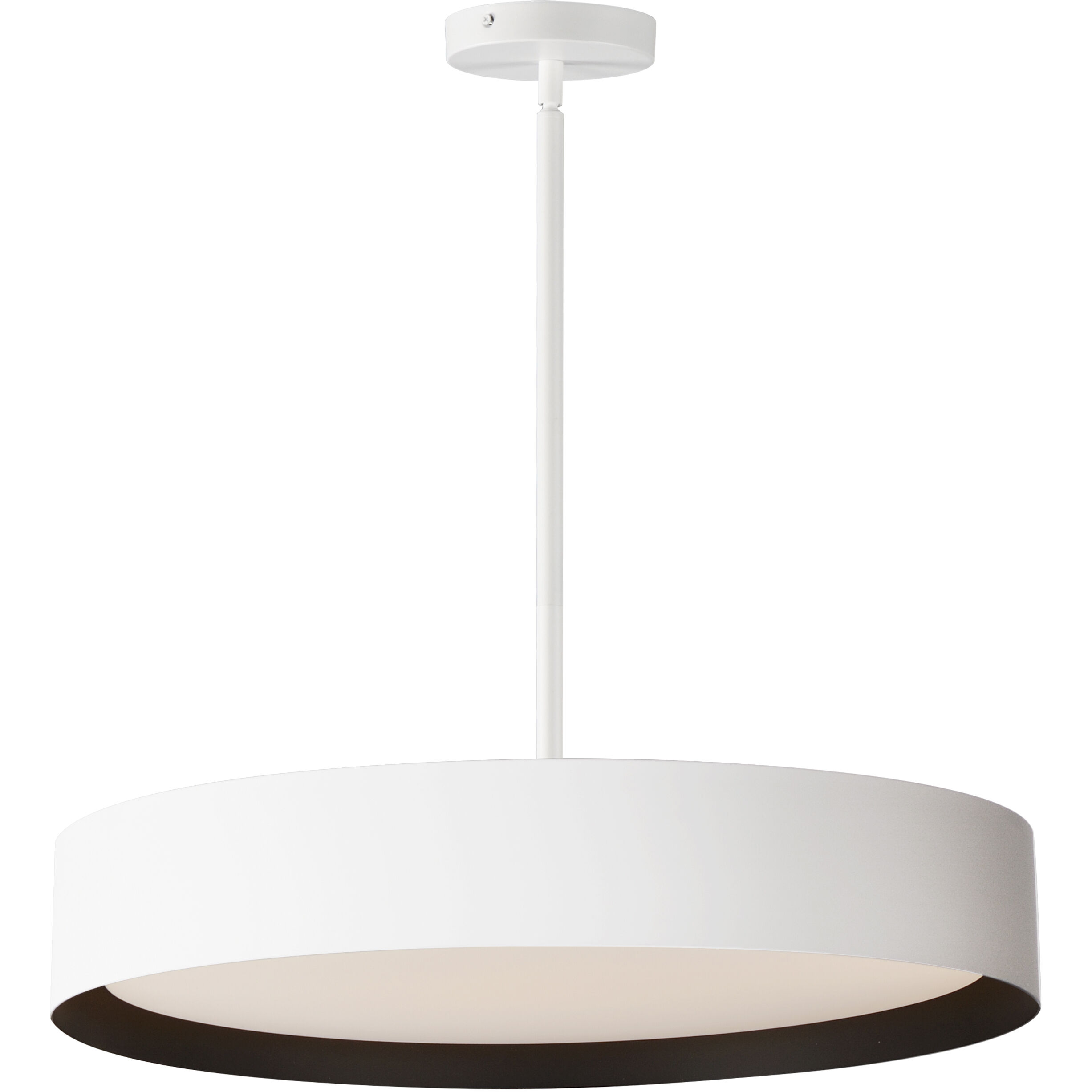 Echo LED 24 inch White and Black Single Pendant Ceiling Light in White/Black