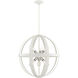 Stoneridge 6 Light 24 inch Textured White with Brushed Nickel Finish Cluster Pendant Chandelier Ceiling Light