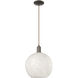 Arcadia White Mouchette 1 Light 12 inch Oil Rubbed Bronze Mini Pendant Ceiling Light