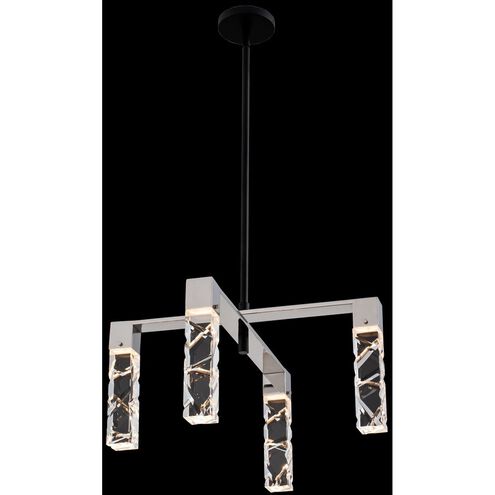 Serres LED 22 inch Matte Black with Polished Nickel Chandelier Ceiling Light