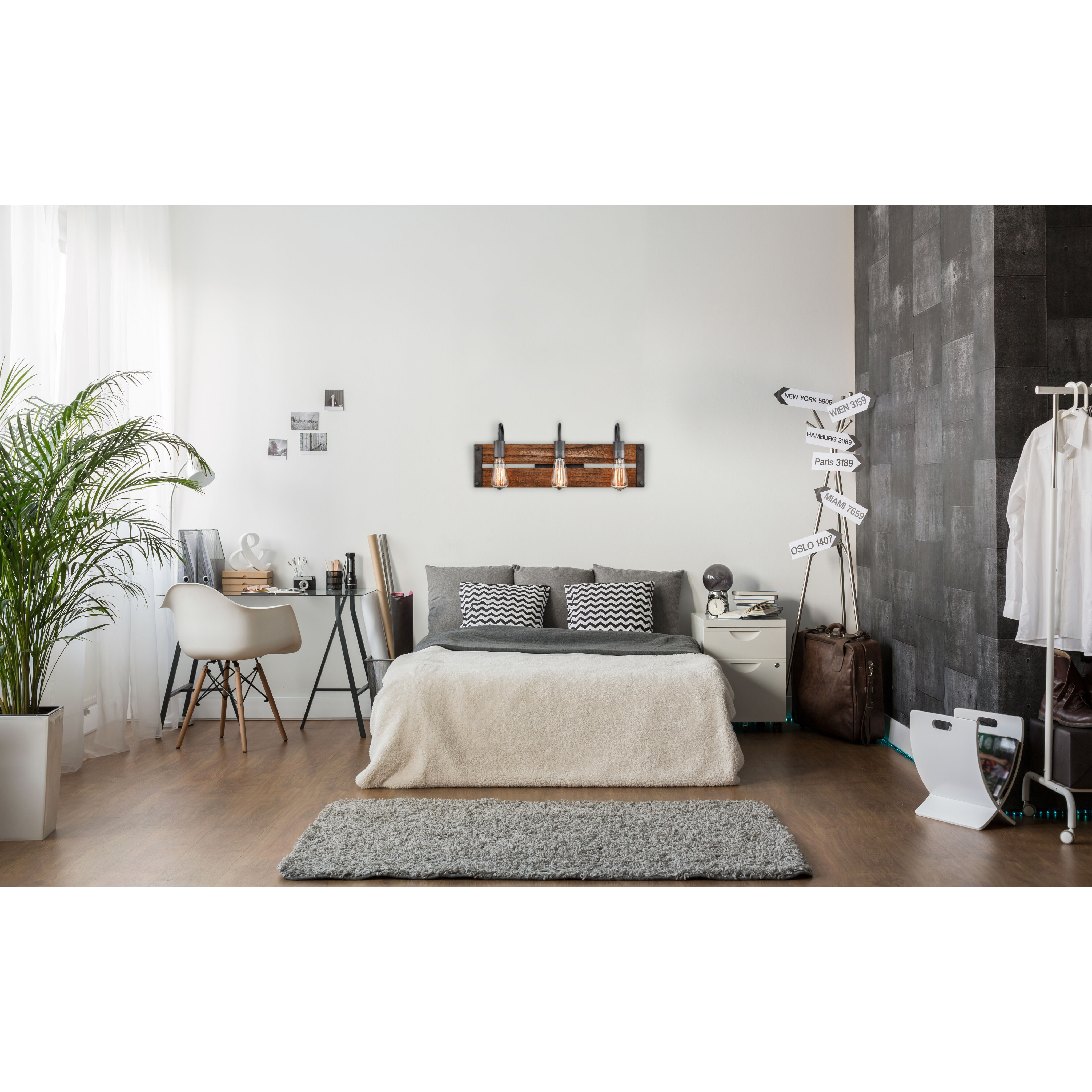 Austin 3 Light 24.38 inch Aged Gun Metal Bath Vanity Light Wall Light