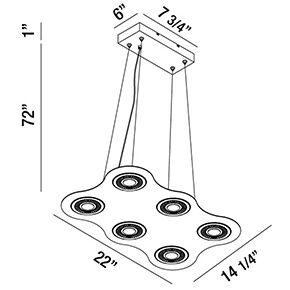Vision LED 14 inch White/Black Pendant Ceiling Light