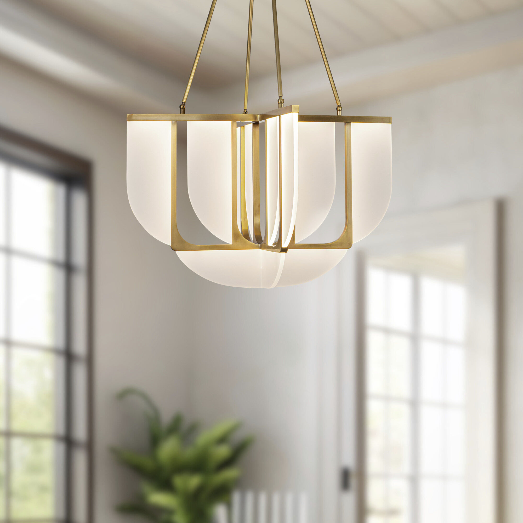 Anders LED 30 inch Vintage Brass Chandelier Ceiling Light